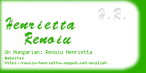 henrietta renoiu business card